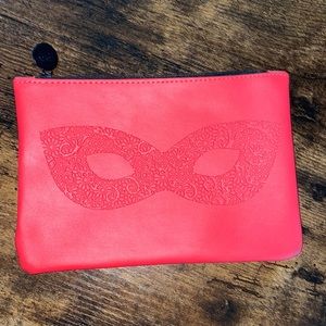 Ipsy Cosmetic Case * 7" x 5" * Red masquerade mask style
